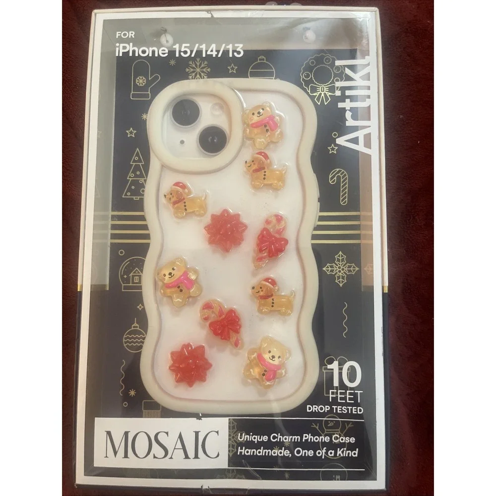 ARTIKL MOSAIC iPhone Case Fit iPhone 15/14/13‎ Christmas Resin Charms  DACHSHUND